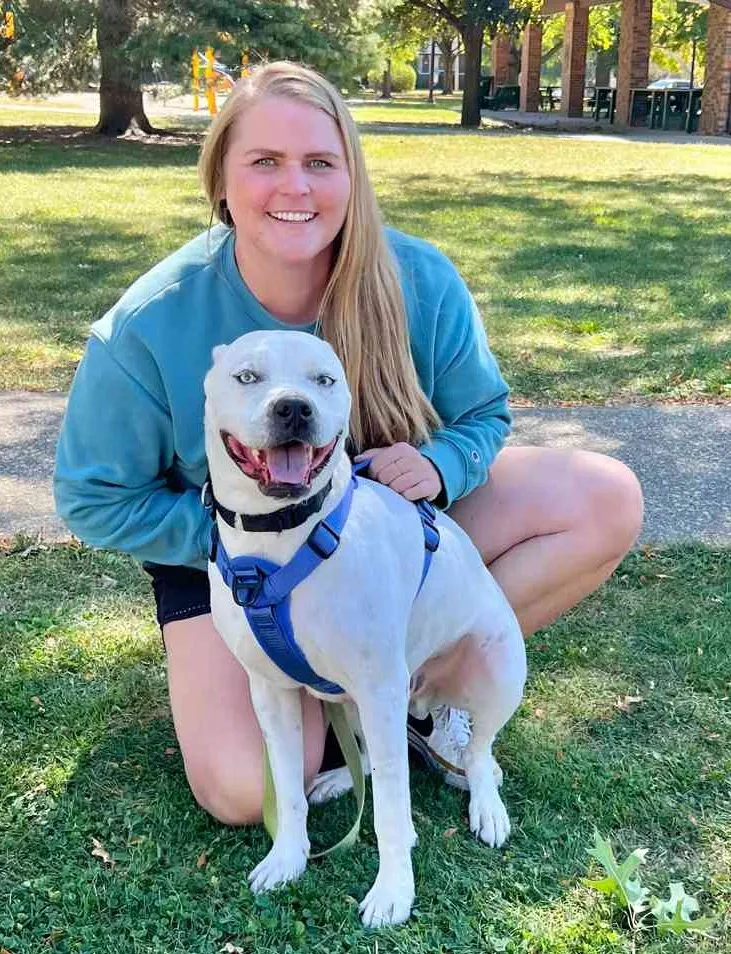 Melissa T. with her Labrador
